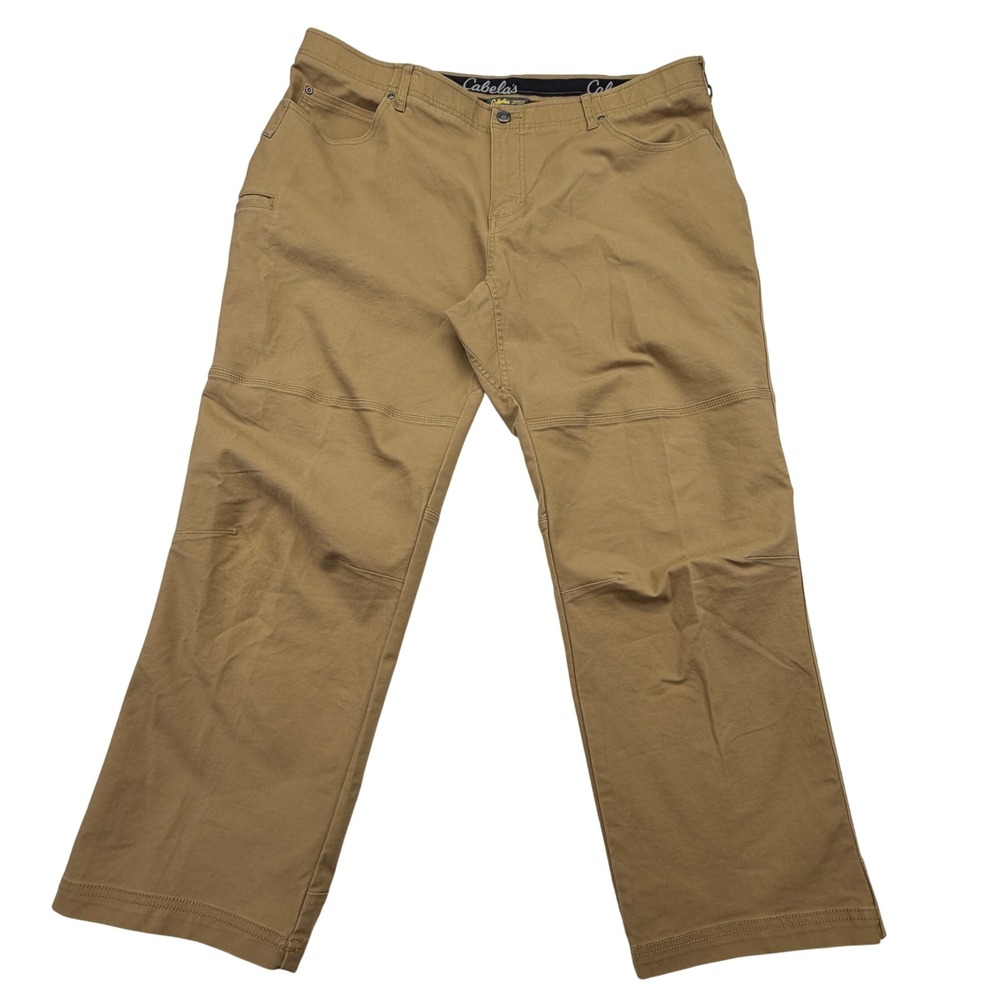 Cabelas Pants Mens 44x30 Tan Classic Fit M25PT148 Utility Workwear Stretch
